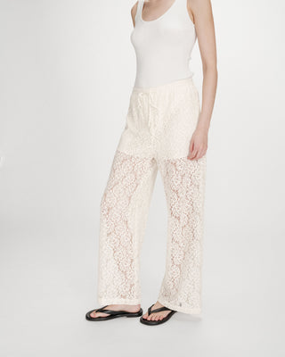 Pantalon en dentelle ecru Vincent