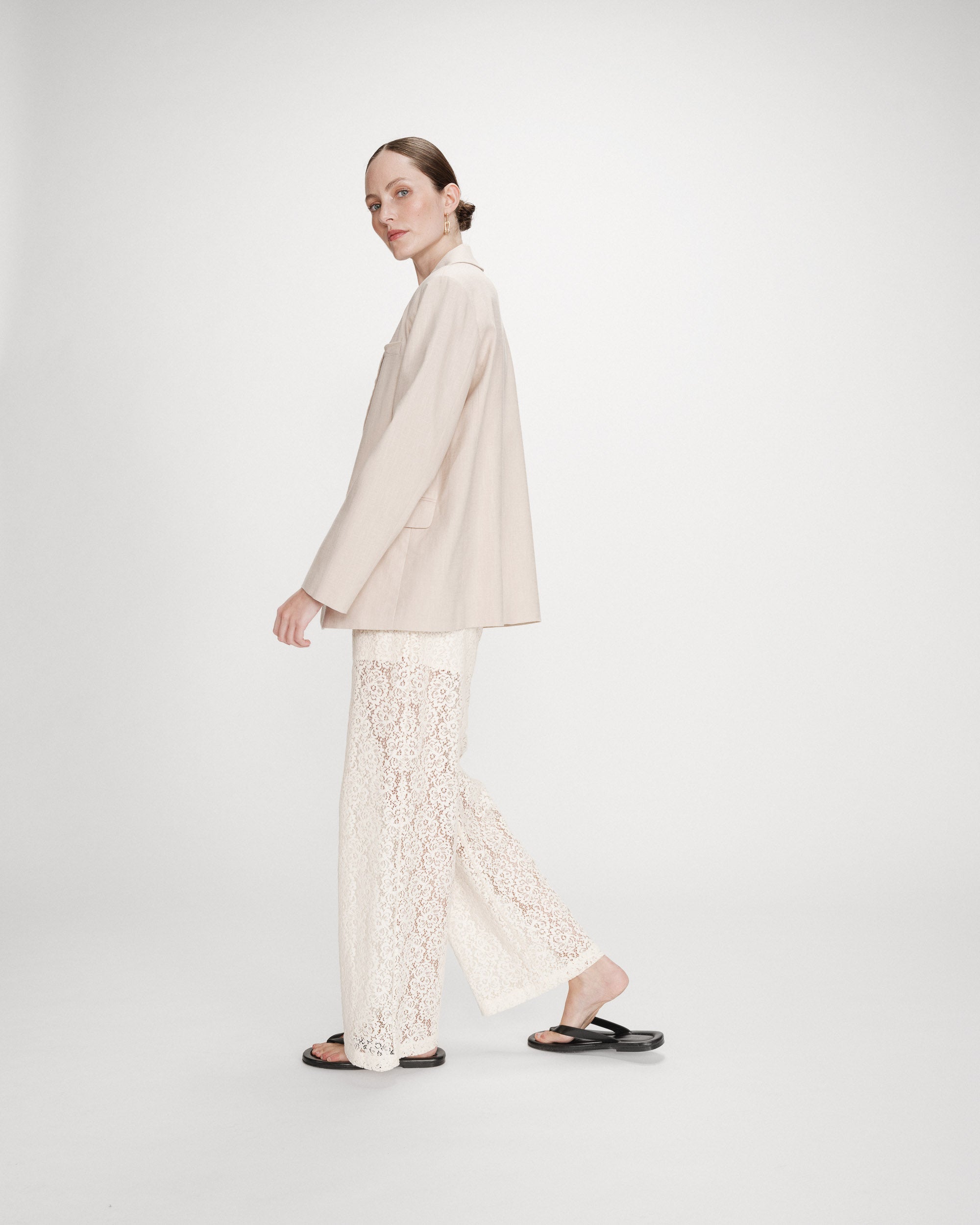 Pantalon en dentelle ecru Vincent