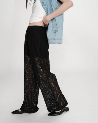 Pantalon en dentelle noir Vincent