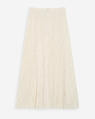 Jupe longue en dentelle ecru Visenya