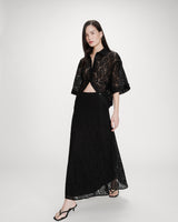 Jupe longue en dentelle noir Visenya