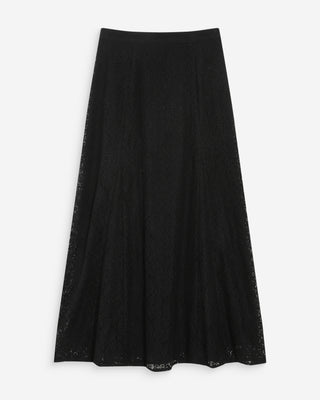 Jupe longue en dentelle noir Visenya