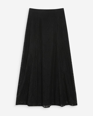 Jupe longue en dentelle noir Visenya
