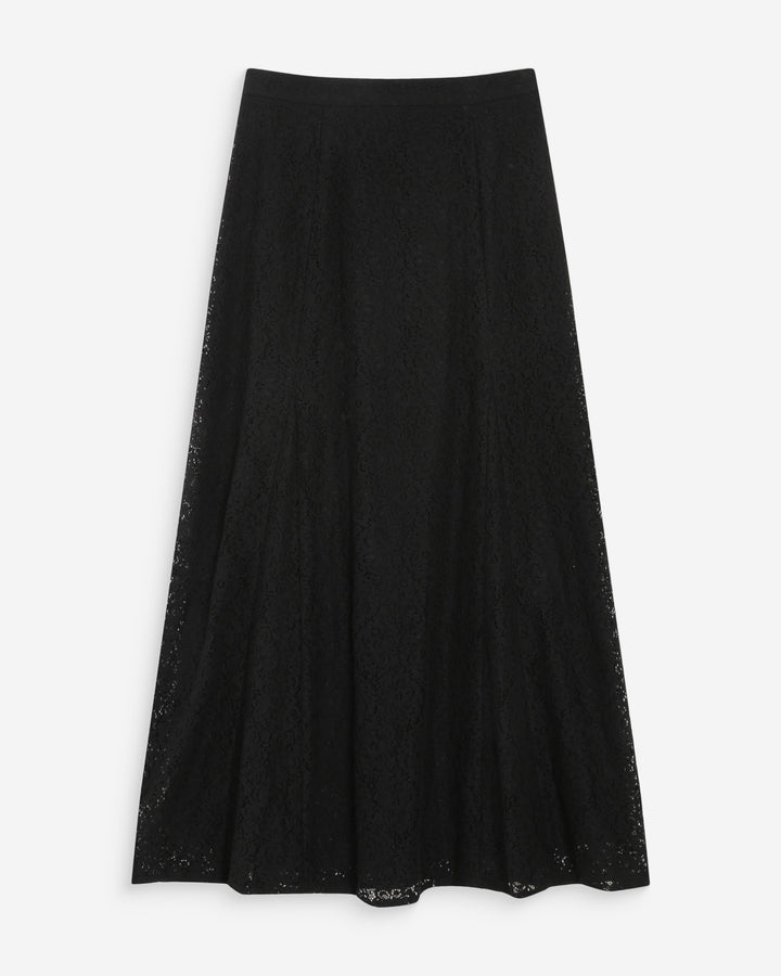 Jupe longue en dentelle noir Visenya