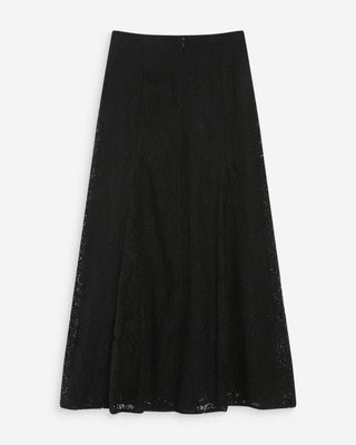 Jupe longue en dentelle noir Visenya