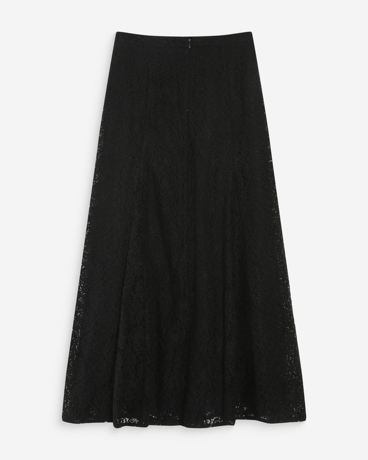Jupe longue en dentelle noir Visenya