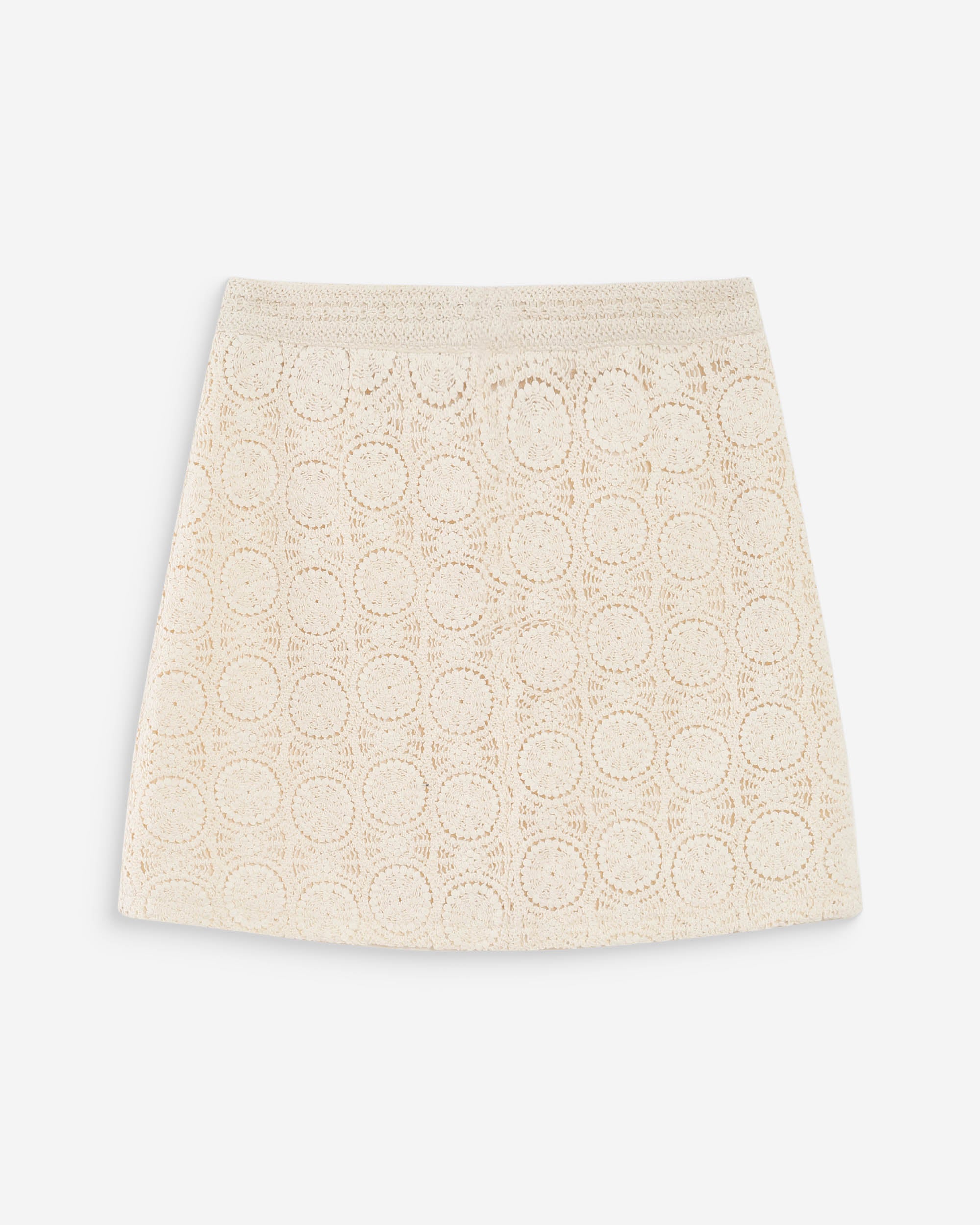 Jupe courte en crochet ecru Victoria