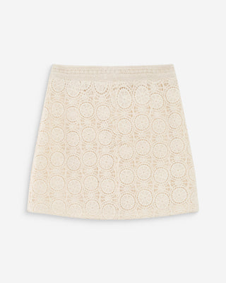 Jupe courte en crochet ecru Victoria