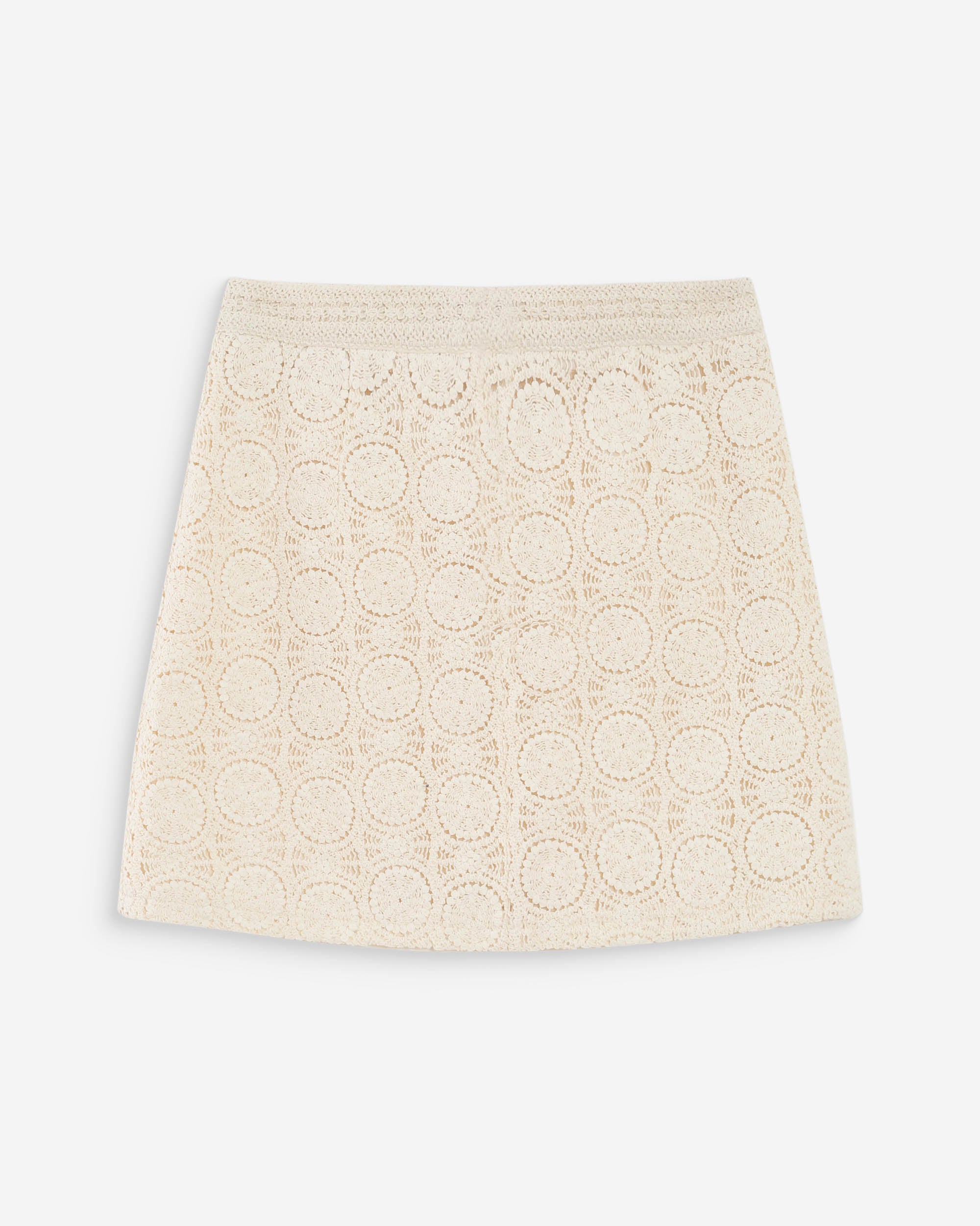 Jupe courte en crochet ecru Victoria