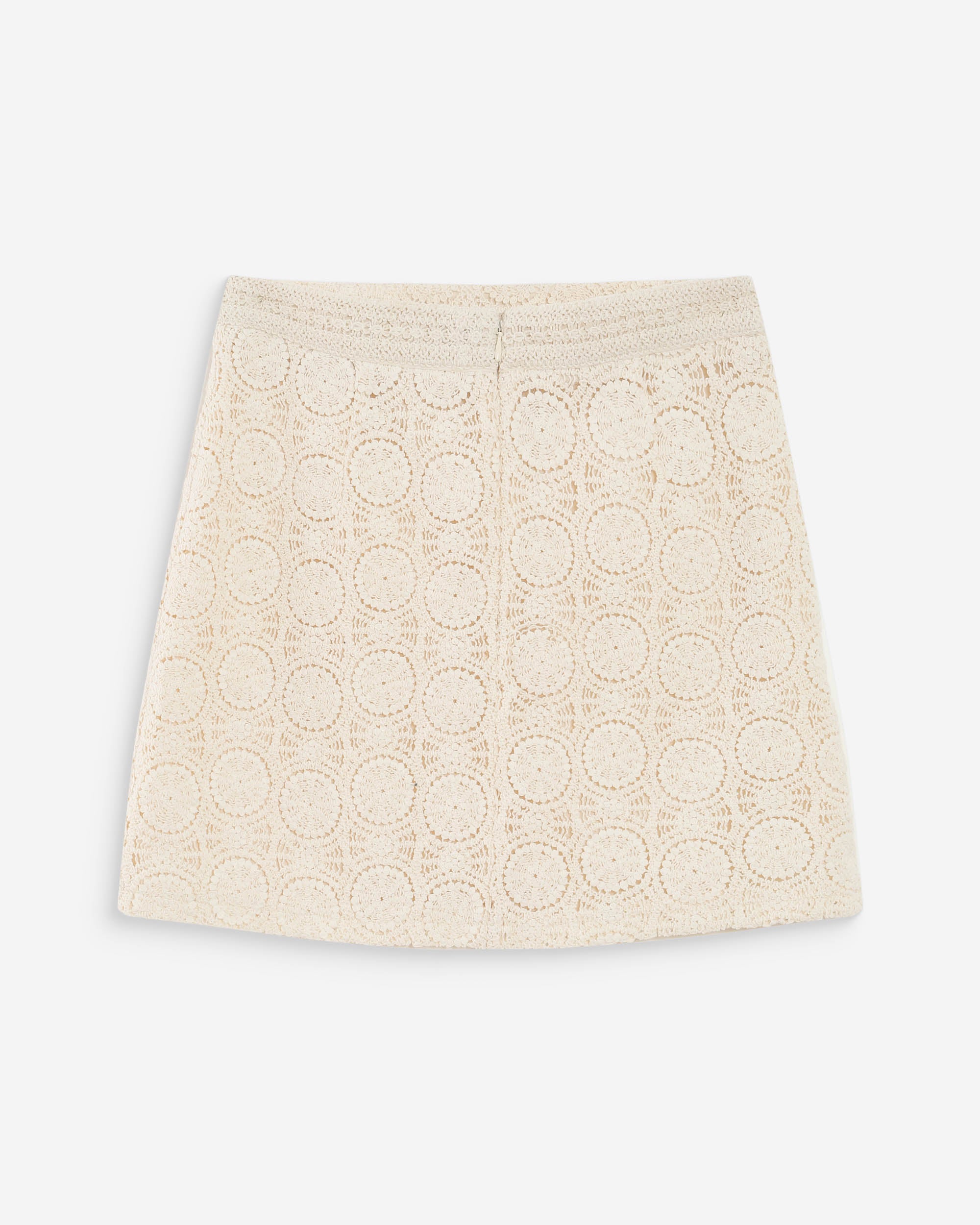Jupe courte en crochet ecru Victoria