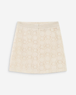 Jupe courte en crochet ecru Victoria