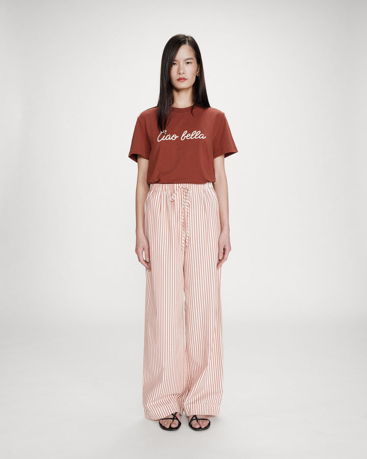 Pantalon à rayures corail Volute