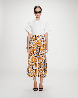 Pantalon 7/8e à motifs cognac Varsy