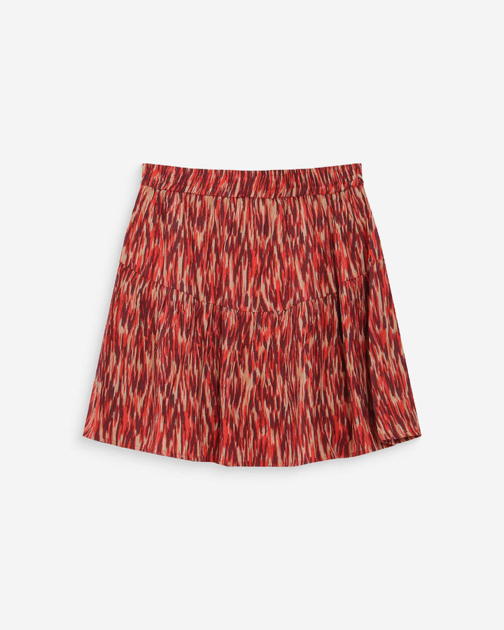 Flared printed short skirt sanguine Valse