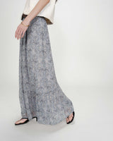 Falda larga evasada estampada bohemia ciel Voga