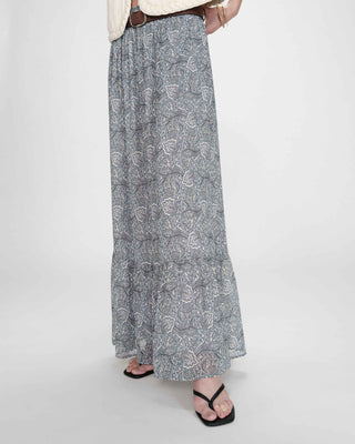 Jupe longue imprimée ciel Voga