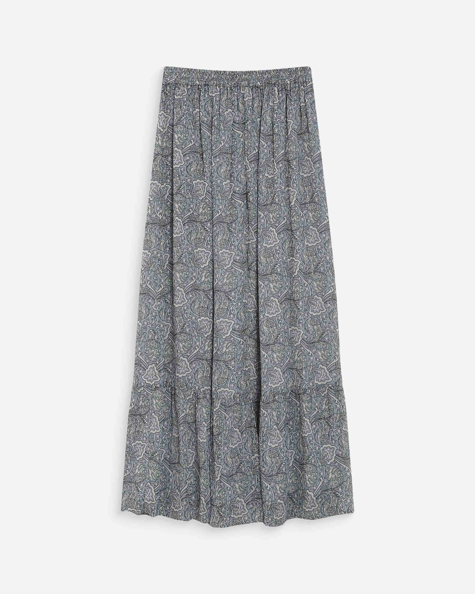 Jupe longue imprimée ciel Voga
