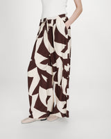 Pantalon large imprimé chocolat Veni