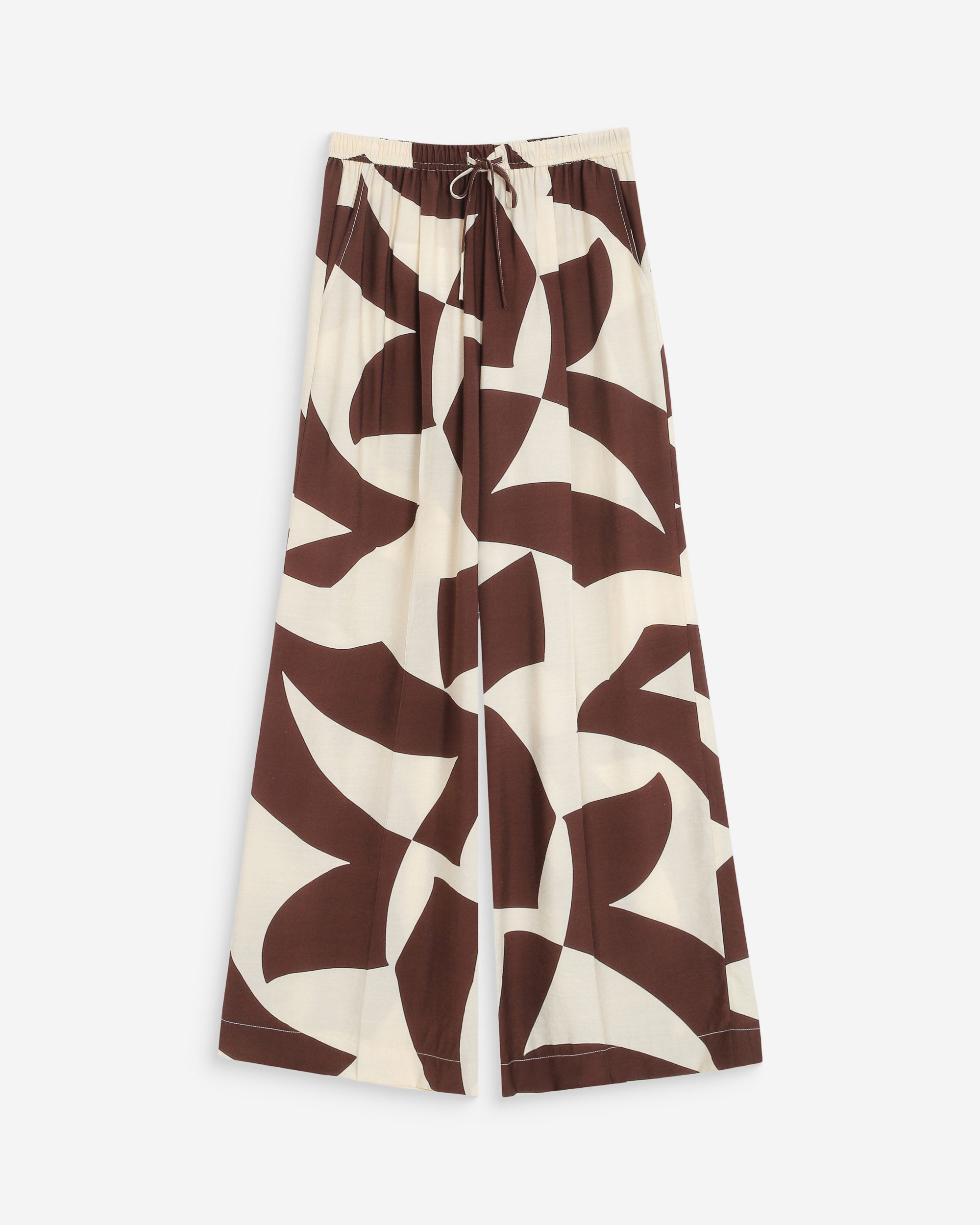 Pantalon large imprimé chocolat Veni