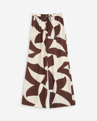 Pantalon large imprimé chocolat Veni