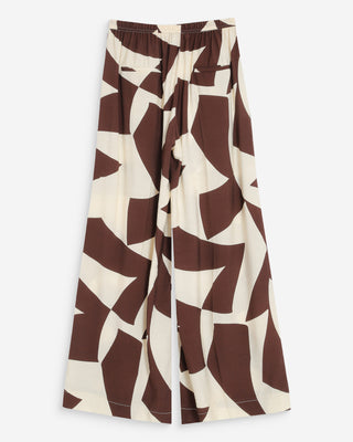 Pantalon large imprimé chocolat Veni