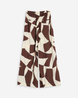Pantalon large imprimé chocolat Veni
