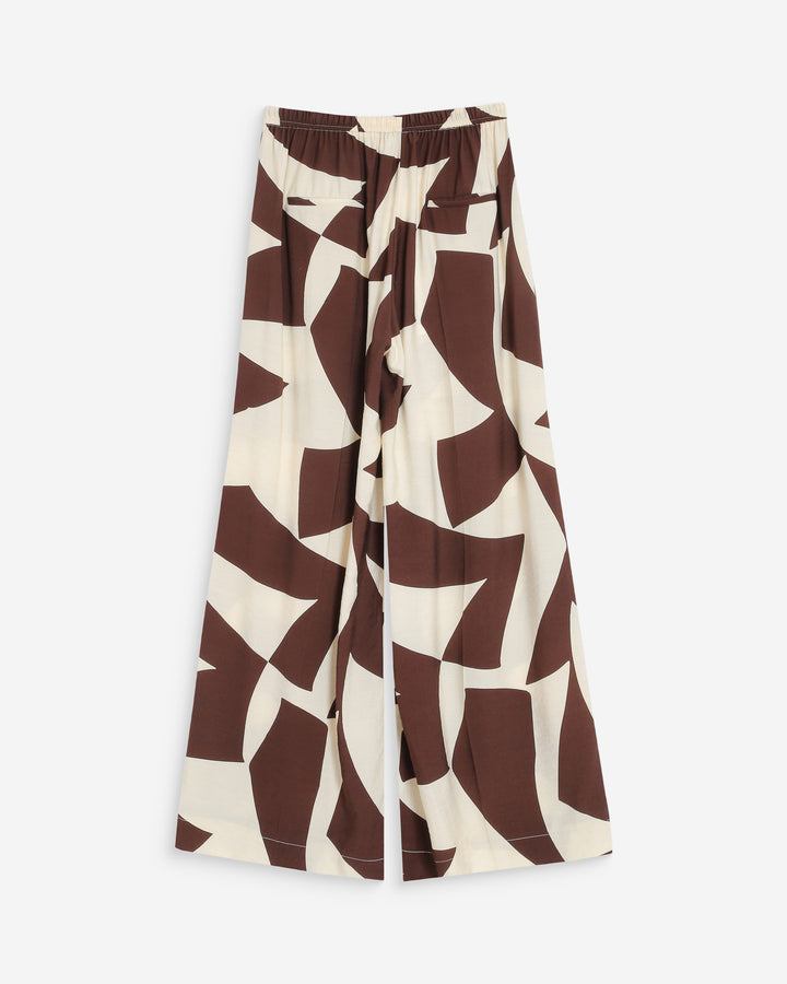 Pantalon large imprimé chocolat Veni