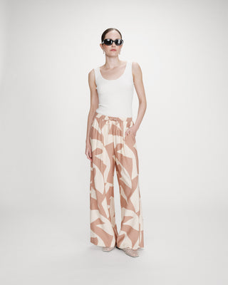 Pantalon large imprimé mocha Veni