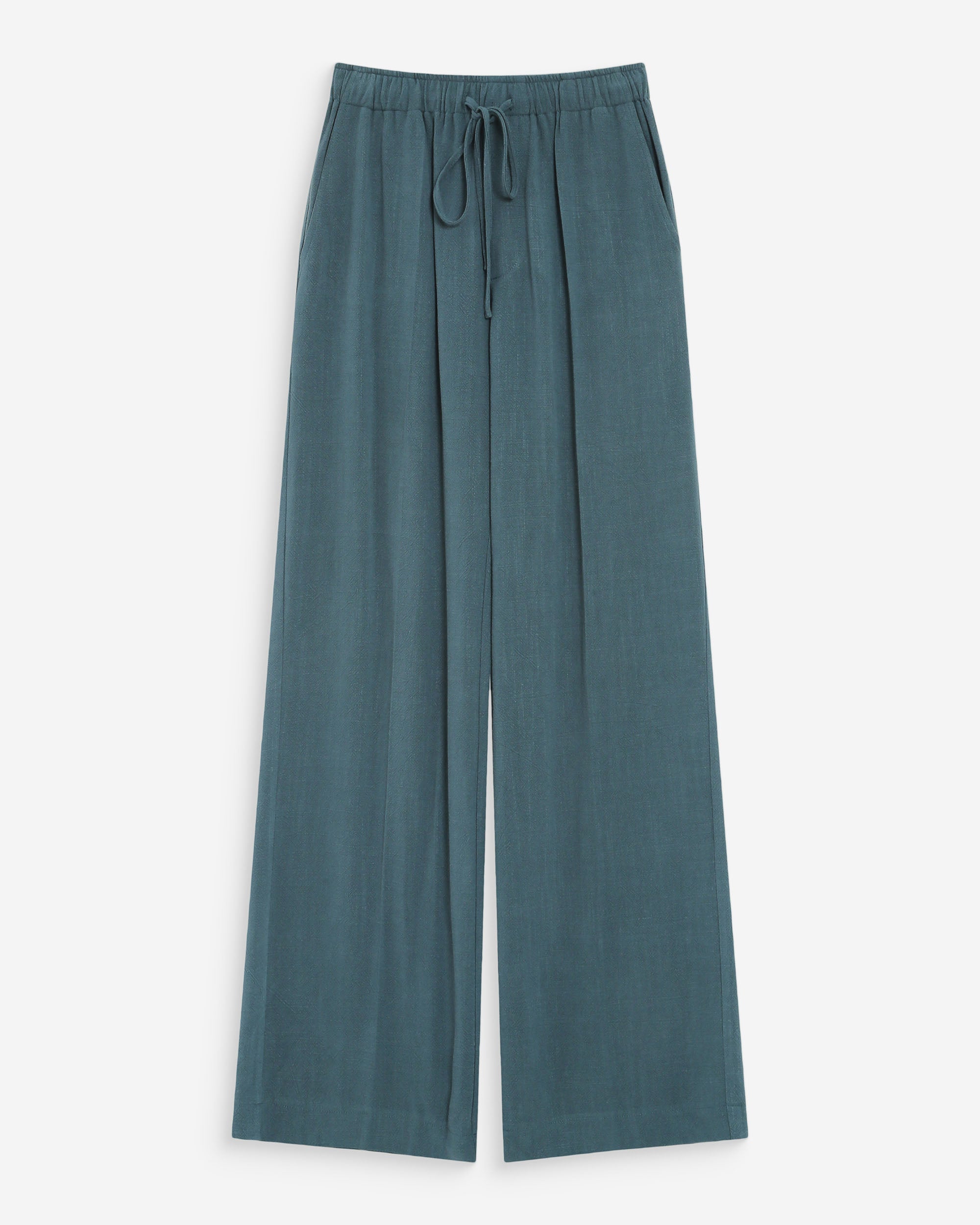 Wide-leg linen pants emeraude Raven