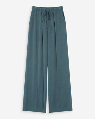 Wide-leg linen pants emeraude Raven