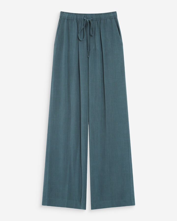 Wide-leg linen pants emeraude Raven