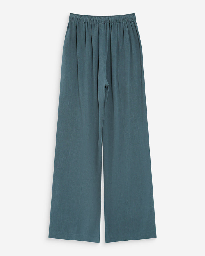 Wide-leg linen pants emeraude Raven