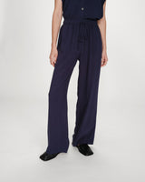 Pantalon large en lin marine Raven