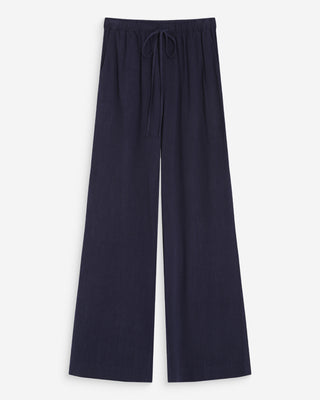 Pantalon large en lin marine Raven