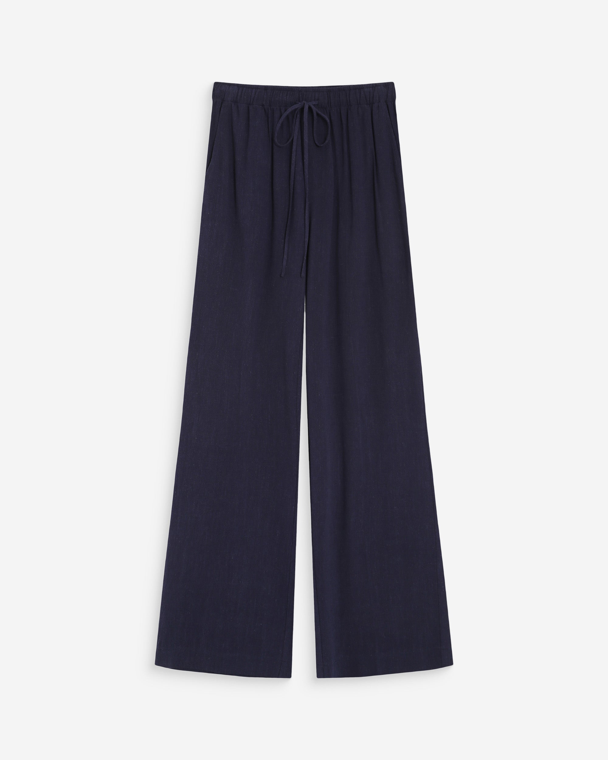 Wide-leg linen pants marine Raven