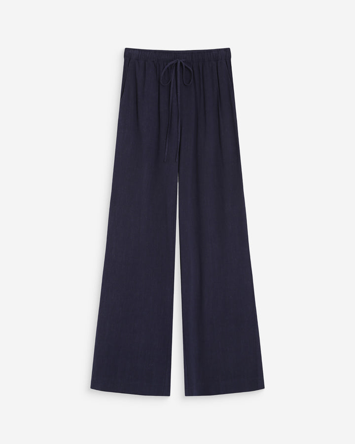 Wide-leg linen pants marine Raven