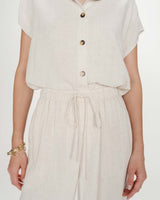 Pantalon large en lin sable Raven