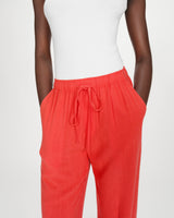 Pantalon large en lin sanguine Raven