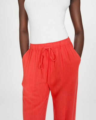 Pantalon large en lin sanguine Raven