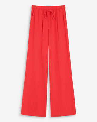 Pantalon large en lin sanguine Raven