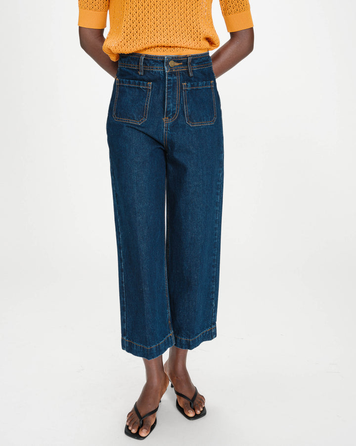 Jean loose 7/8e darkblue Joe