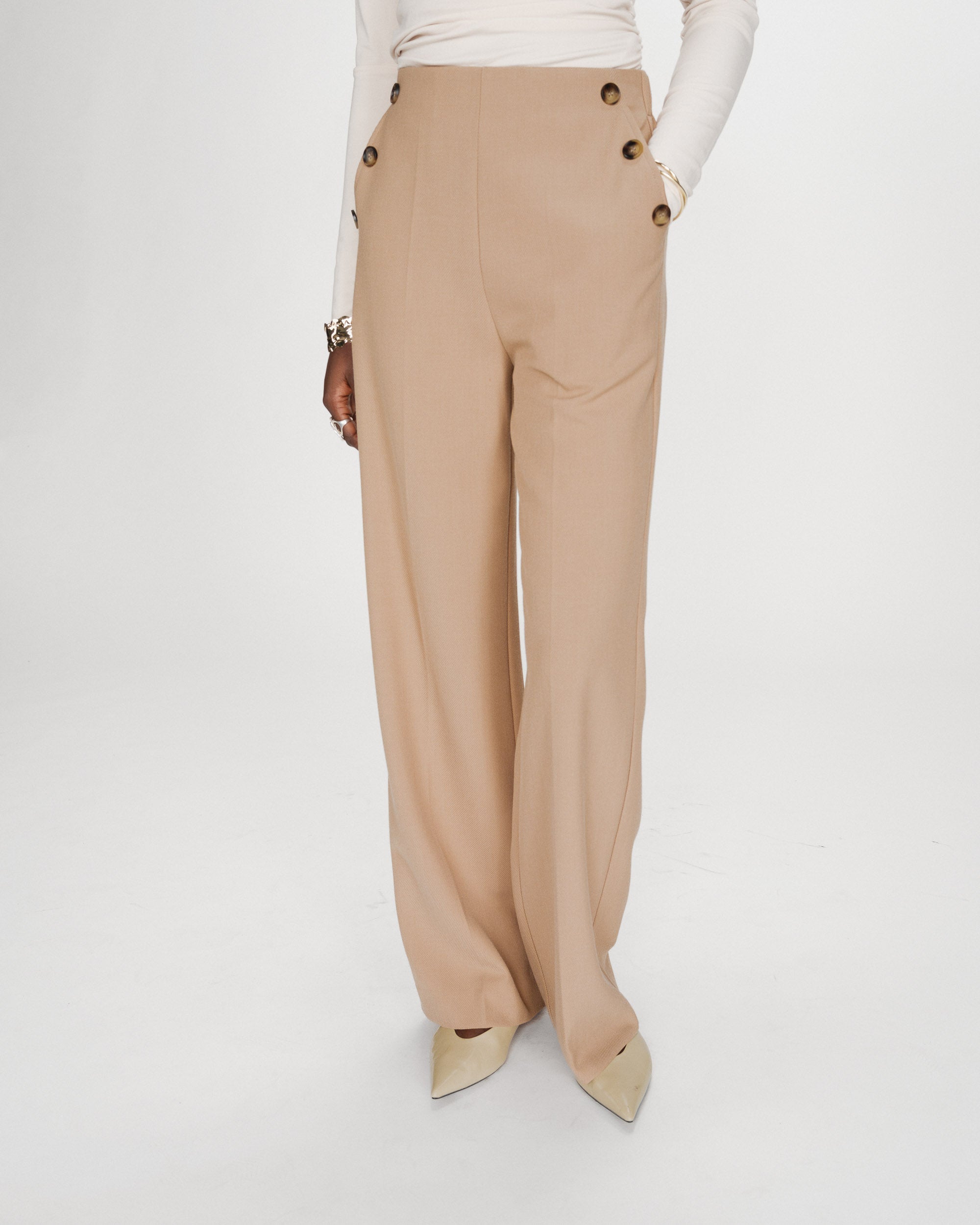 Straight tailored trousers camel Valigny