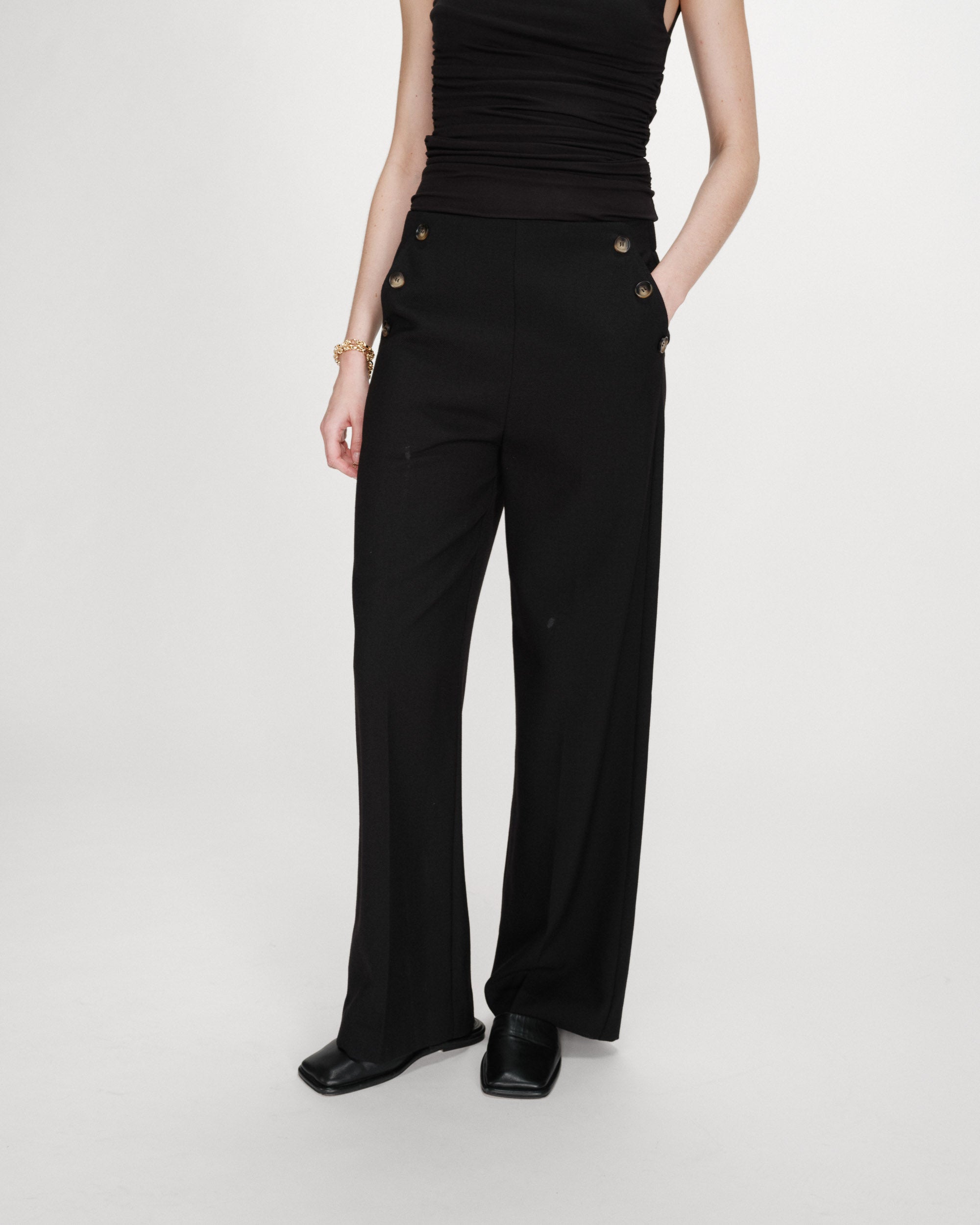 Straight tailored trousers noir Valigny