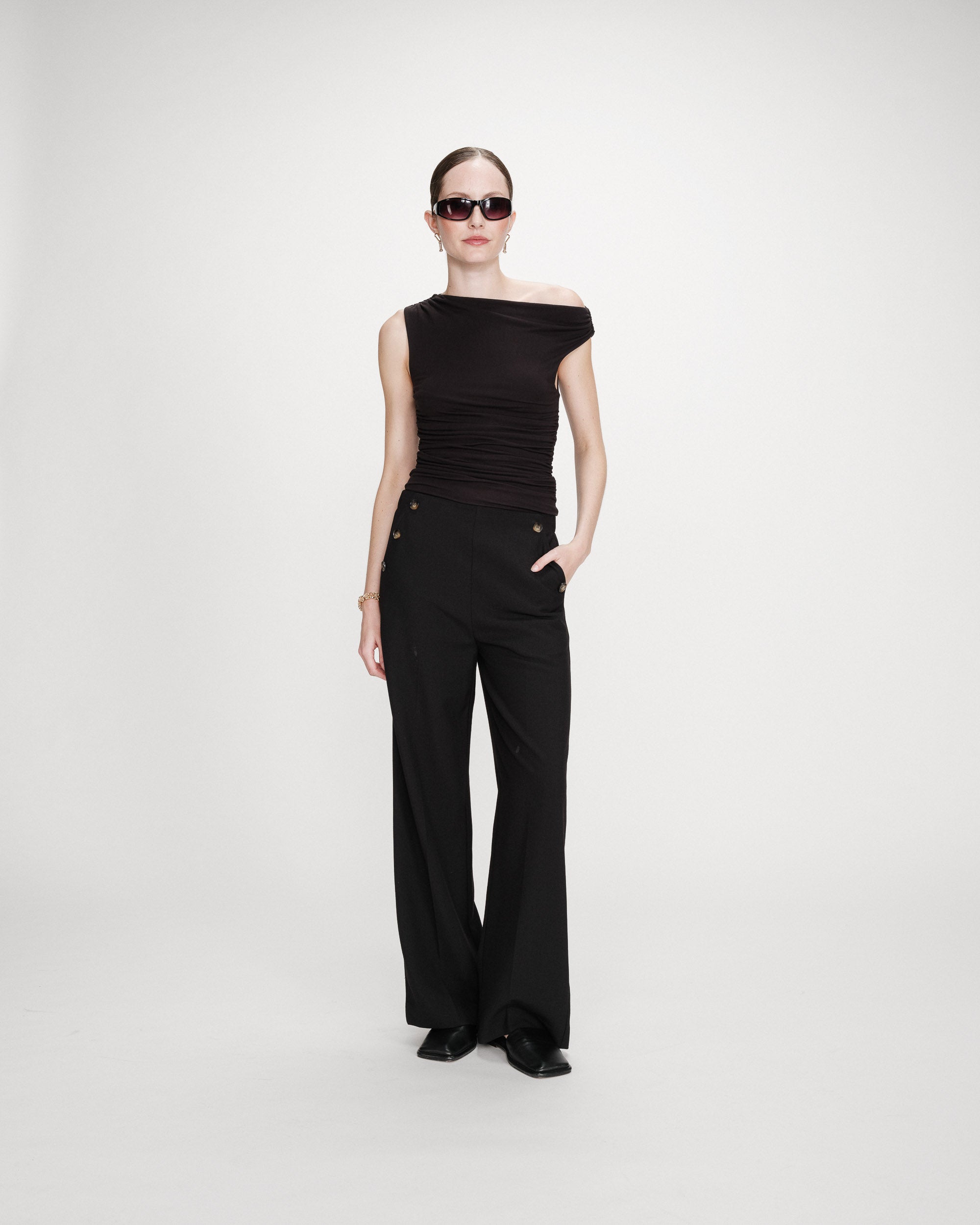 Straight tailored trousers noir Valigny