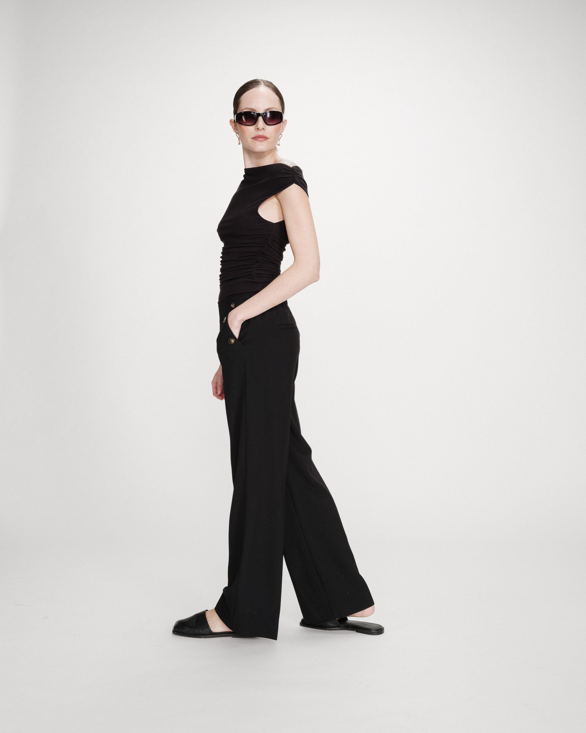 Straight tailored trousers noir Valigny
