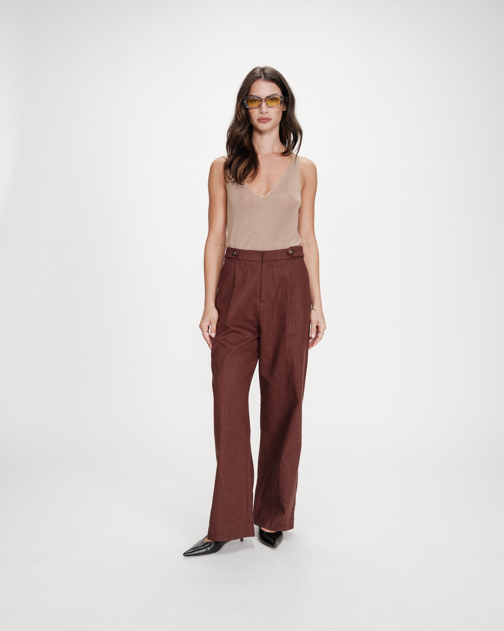 Pantalon tailleur chocolat Vanelis