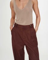Pantalon tailleur chocolat Vanelis
