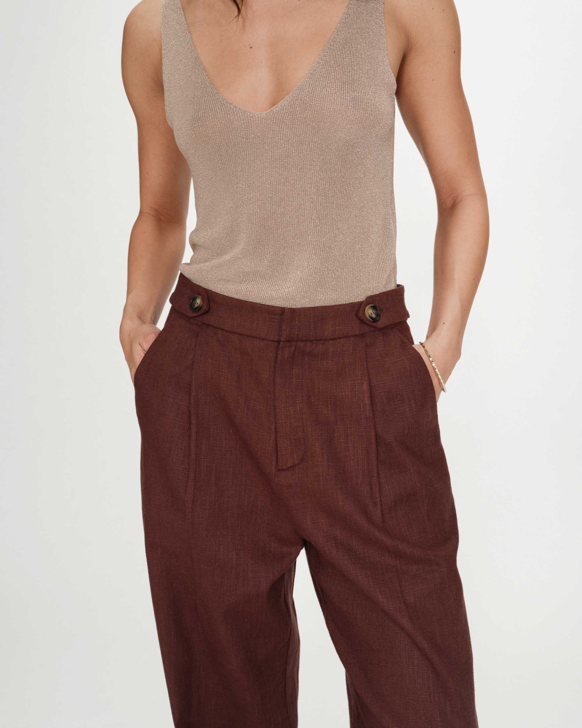 Pantalon tailleur chocolat Vanelis