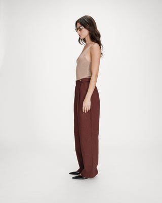 Pantalon tailleur chocolat Vanelis