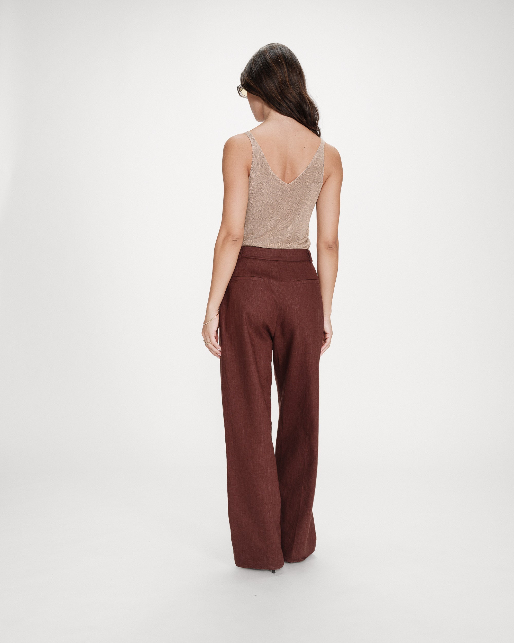 Pantalon tailleur chocolat Vanelis